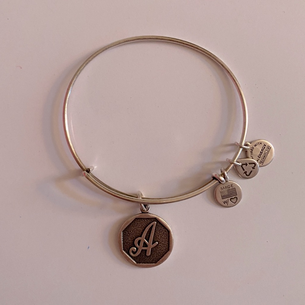 Alex and Ani Silver Charm Bracelet Letter A